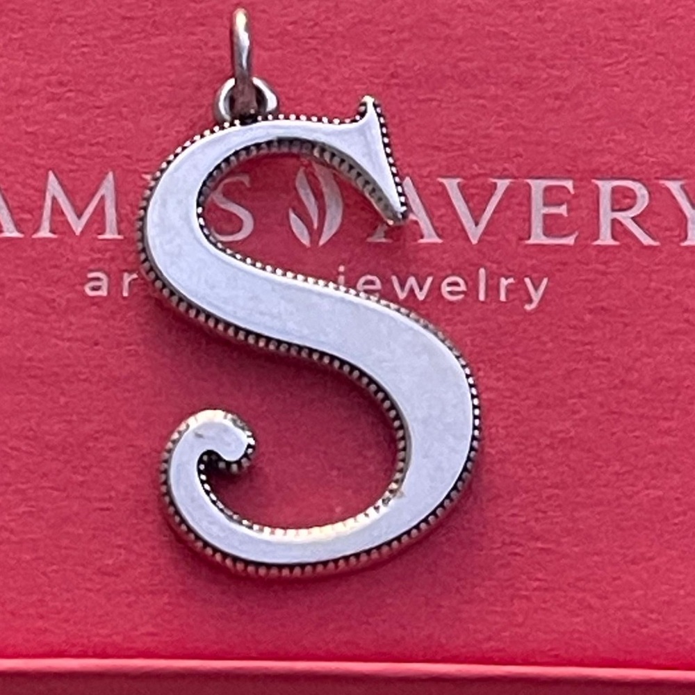 James Avery retired Large inital letter S pendant